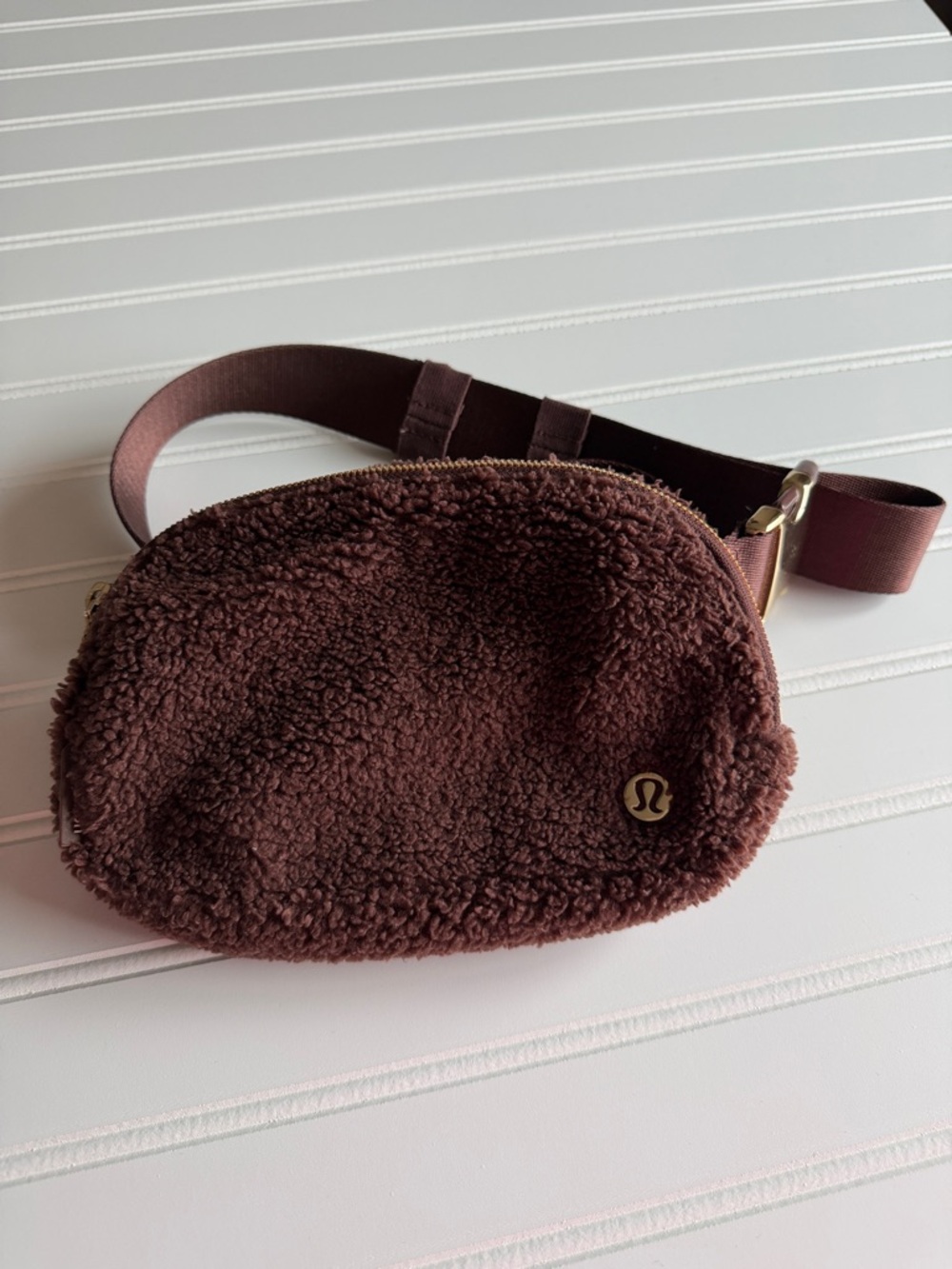 lululemon athletica Chocolate Brown Sherpa Crossbody Belt Bag